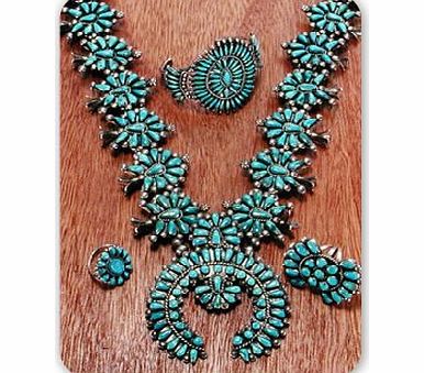 Art247 Navajo necklace, bracelet and rings (silver.. - Mouse Mat Art247 Highest Quality Natural Rubber Mouse Mats - Mouse Mat
