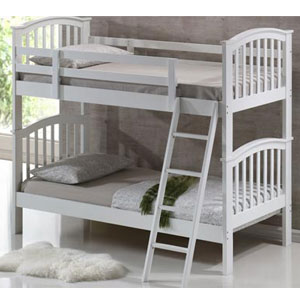 White 3FT Single Wooden Bunk Bed