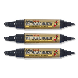 2-in-1 Whiteboard Marker Black Pack 12