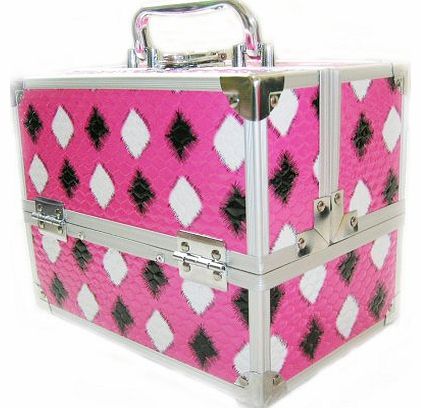 Arustino St Tropex Pink Diamond Locking Beauty Case with Trays