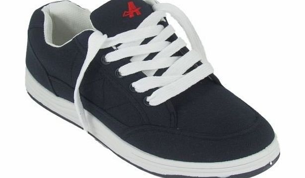 Ascot Mens Skate Board Navy Trainers Men Lace Up Casual Flat Shoes Size 9
