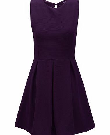 asfashion online Textured Skater Dress WP025 Purple 10 (1.96)