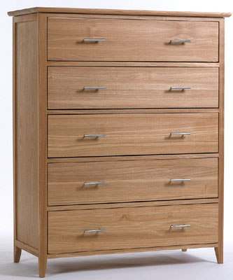 ash 5 DRAWER CHEST SHERWOOD TEMPUS