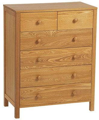 ash CHEST OF DRAWERS 2 over 4 ASHDOWN