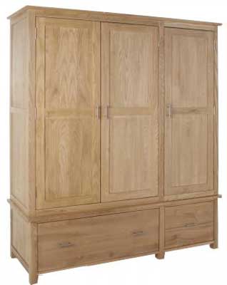 ash WARDROBE TRIPLE 2 DRAWERS DEVONSHIRE