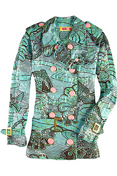 Ashish Ocean print sequined short trench coat