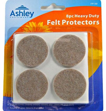 Ashley 8 Pack Heavy Duty Felt Protectors For Use on Sofas, Chairs, Stools, Tables, etc. 38 mm Diameter