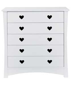 Chest of 5 Drawers - White