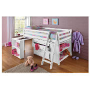 Mid-Sleeper with office, White &