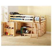 Pine Mid Sleeper With Office