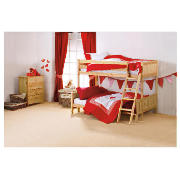 Pine Triple Bunk Bed And Silentnight