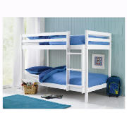 Pine Twin Bunk Bed, White & Simmons