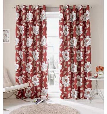 Issey Eyelet Lined Curtains - Chilli - 163 x 229cm