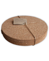 ashortwalk 4 Round Cork Table Mats - naturally stylish
