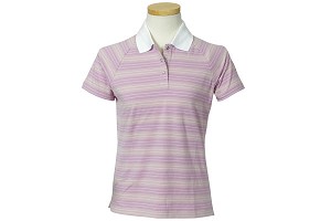 Ashworth Ladies Stretch Stripe Knit Polo