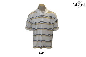 Ashworth Menand#8217;s Striped Jersey Polo Shirt