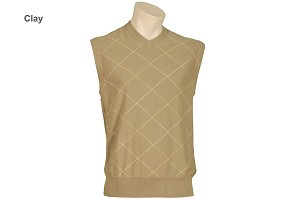 Ashworth Plaid V-Neck Sweater Vest