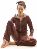 Brown Womens Velour Tracksuit, Size 10