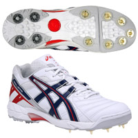 Gel 335 Cricket Spikes - White/Navy/White.