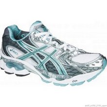 Asics GEL-NIMBUS 10 Ladies Running Shoe White/Milky Blue/Charcoal