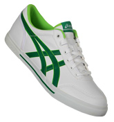 ASICS Aaron White and Green Leather Trainers