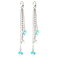 3 Crystal Heart Drop Silver Earrings