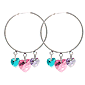 Heart Drop Hoop Earrings