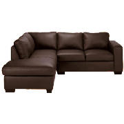 Aspen Left Hand Corner Leather Sofa, Brown