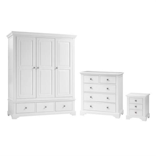 Aspen White Aspen Triple Wardrobe Bedroom Set 910.051