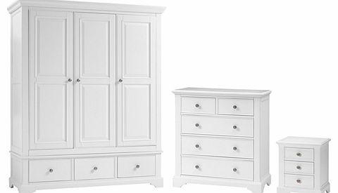 Aspen White Triple Wardrobe Bedroom Set 910.051