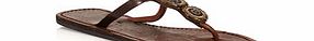 Aspiga Neema leather and bronze bead sandals