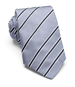Corded Stripe Silk Tie