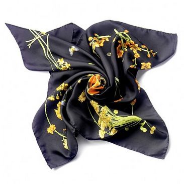 Flower and Butterfly Silk Scarf