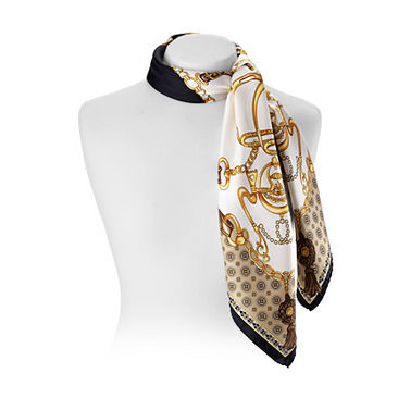 Silk Scarf with Horse Shoe and Stirrup