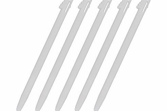 Assecure 5 x Assecure Replacement White Stylus For Nintendo 3DS XL LL Touch Pen Slot with ribbed handle grip