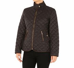 Assuili Dark brown short quilted jacket