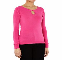 Assuili Fuchsia cashmere blend beaded jumper