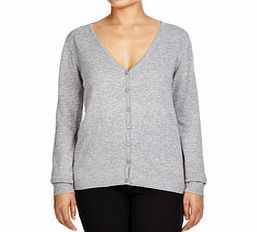 Grey cashmere blend buttoned cardigan