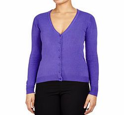 Purple cashmere blend V-neck cardigan