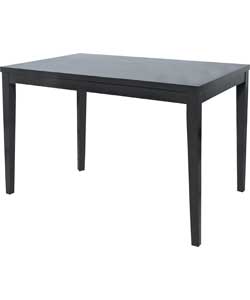 Black Dining Table and 6 Black Crossback
