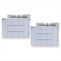 Aston Brown Polished Check Cufflinks by