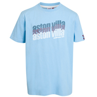 aston Villa Text T-Shirt - Sky - Boys.