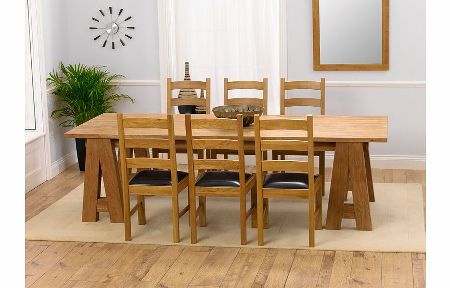 Oak Dining Table 240cm and 6 Lavena Chairs