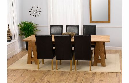 Oak Dining Table 240cm and 6 Monaco