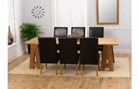 Astor Oak Dining Table 240cm and 6 Monaco