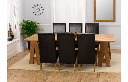 Astor Oak Dining Table 240cm and 6 Rochelle