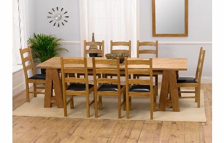 Oak Dining Table 240cm and 8 Lavena Chairs