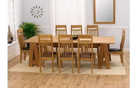 Astor Oak Dining Table 240cm and 8 Napoli Chairs