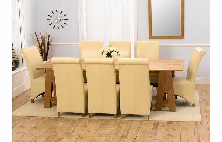 Oak Dining Table 240cm and 8 Palermo