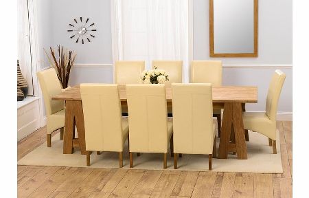 Astor Oak Dining Table 240cm and 8 Rochelle